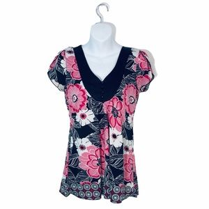 Hot Tempered Don't Be Afraid Floral Top Size Large